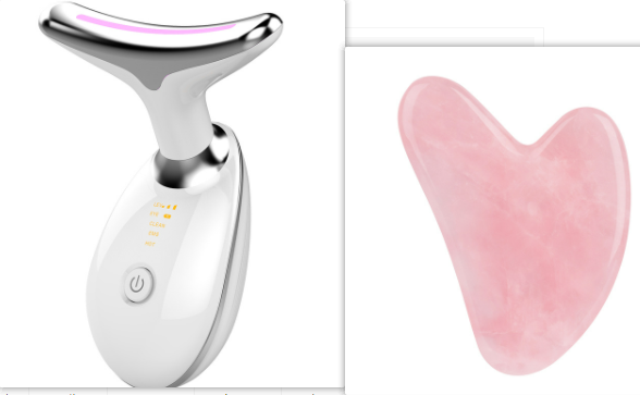 LuxoGlow ContourCare Pro™ EMS termico sollevamento e stringere massaggiatore elettrico microcorrente rimozione rughe LED fotone dispositivo di bellezza viso per donna